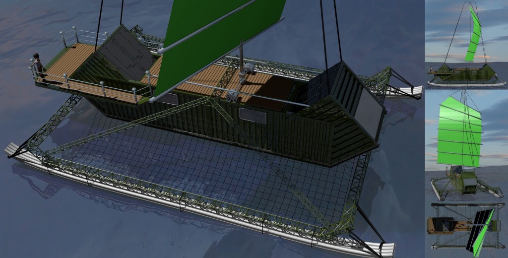 Post-Apocalyptic Shipping Container Sailboat V2 preview image 1